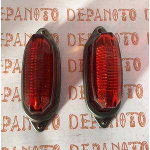 Feux avec cabochons en verre orange  la paire 