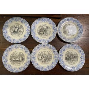 6 Assiettes à dessert LES AUTOMOBILES