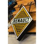 ENSEIGNE LUMINEUSE RENAULT DOUBLE FACE EN VERRE