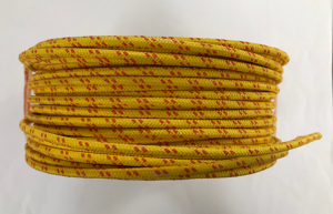Bobine 25m Fil électrique en 4 mm² jaune à rayures rouges