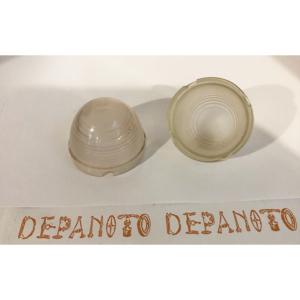 Cabochons de feu en verre la paire