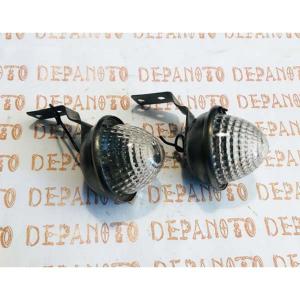 Feux de gabarit cabochons blancs la paire