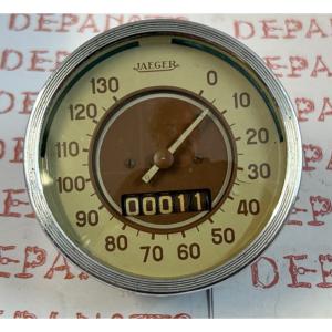 Compteur Jaeger 130 km/h  fond crème Ø d’emboîtement 78 mm