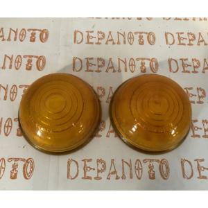 Cabochons de feu SCINTEX orange en verre la paire