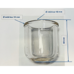 Cuve de pompe a essence en verre Ø 53 mm