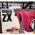 Plaque publicitaire MICHELIN ZX en tôle peinte