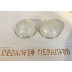 Cabochons de feu en verre la paire