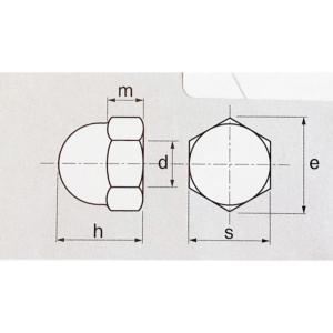 Ecrous borgne en inox M12 (10 pièces)