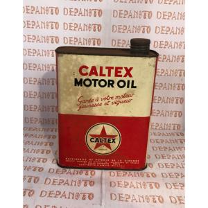 ANCIEN BIDON D'HUILE CALTEX MOTOR OIL